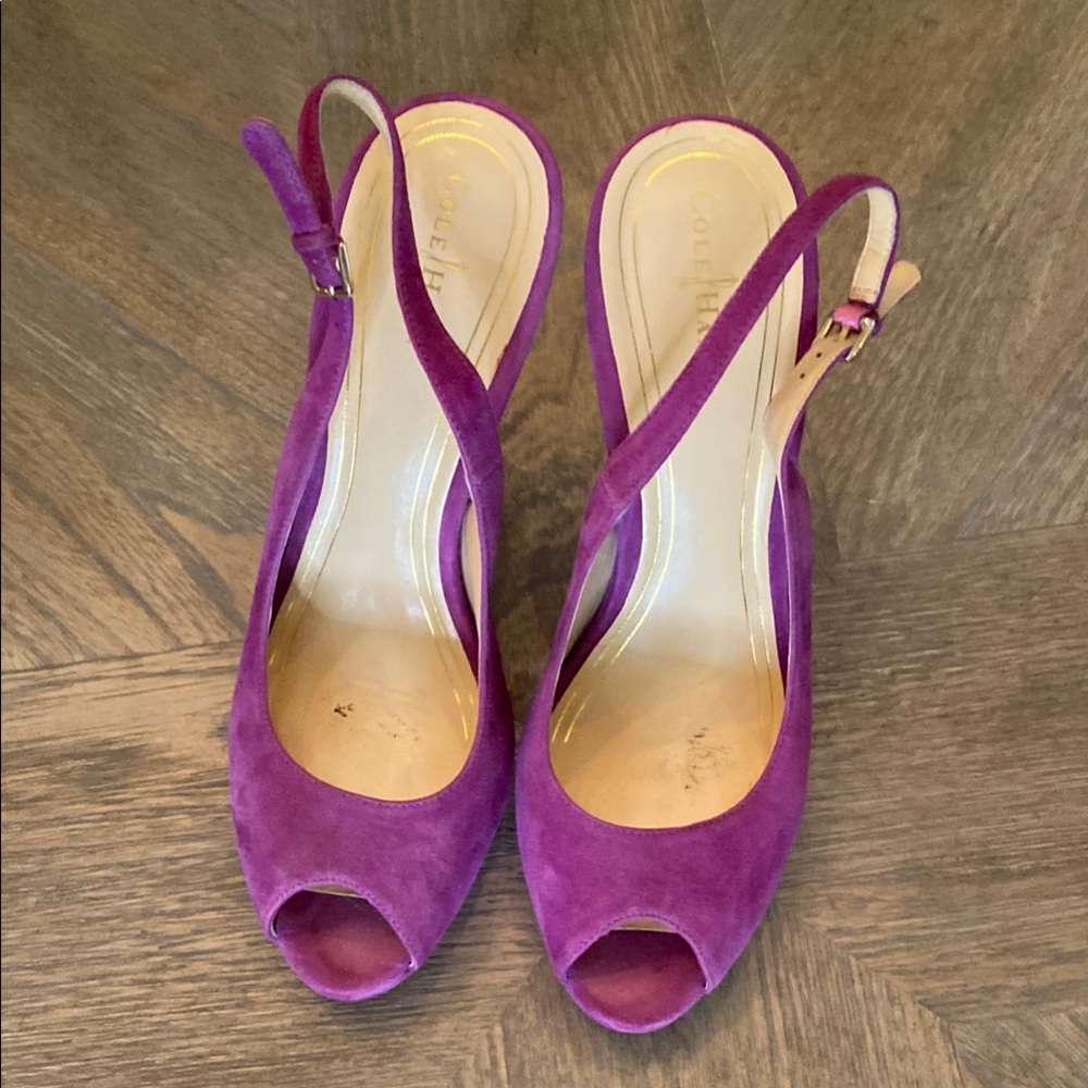 Cole Hann Fuchsia Slingback Heels - Picture 8 of 8